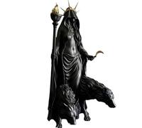 Estatua de la Diosa Griega Hécate con Perros, Estatua de Resina de la Bruja de la Noche, Resistente al Desgaste, para decoración de Escritorio del hogar A