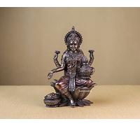 Estatua de la diosa Lakshmi, estatua de Laxmi, diosa hindú del dinero, riqueza, abundancia, fertilidad y prosperidad. Artes indias, 7.25 pulgadas