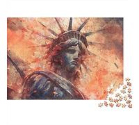 Estatua de la Libertad 1000 Piezas Cartón Resistente Paquete De Rompecabezas Pareja Socios Divertido Juego Desafiante Entrenamiento Cerebral Regalos 38x26cm/1000pcs