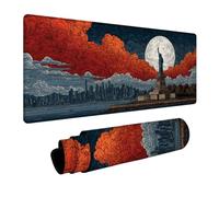 Estatua De La Libertad Alfombrilla Ratón Gaming 700x400x3mm, Alfombrilla Escritorio XXL Luna, Tapete Escritorio con Base de Goma Antideslizante, Mouse Pad con Bordes Cosidos, Accesorios Gaming 0-4601