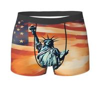 Estatua De La Libertad, Bandera De EE. UU. Hombre Bóxer Ajustado Calzoncillos Anti-Rozaduras Trunks para Casa Oficina Deportivos XXL