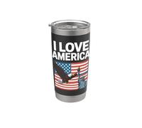 Estatua de la libertad de águila I Love America Vaso térmico de acero inoxidable de doble pared