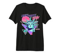 Estatua De La Libertad De La Ciudad De Nueva York Retro Vaporwave Estética Camiseta Premium