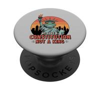 Estatua de la Libertad de la Rana Tenemos una Constitución No un Rey PopSockets PopGrip Adhesivo