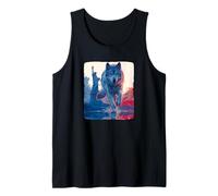 Estatua de la Libertad de Lobo Genial en Colores de América para fanáticos simbólicos Camiseta sin Mangas