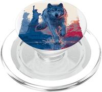 Estatua de la Libertad de Lobo Genial en Colores de América para fanáticos simbólicos PopSockets PopGrip para MagSafe