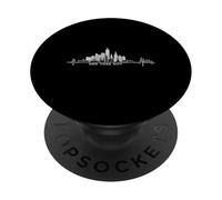 Estatua De La Libertad De Nueva York Horizonte del Corazón De La Libertad NY Lover PopSockets PopGrip Adhesivo
