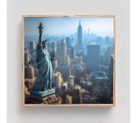 Estatua de la Libertad Diamond Painting Adultos, Ciudad Cuadros de Diamantes, 5D Puzzle Diamantes Cuadros en Punto de Cruz Diamond Art Painting Kit, Decoración Pared Hogar Regalo 90x90cm tb8-l32