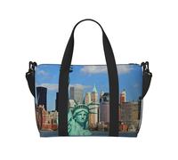 Estatua de la Libertad en Nueva York Bolsa de hombro portátil Bolsa de viaje Bolsa de hombro individual Bolsa de deporte y fitness Bolsa de viaje, Negro, Talla única