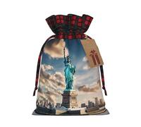Estatua de la Libertad en Nueva York - Bolsa resistente con cordón de 4.7 x 6.9 pulgadas, bolsa de regalo moderna y práctica para necesidades diarias, 1 unidad