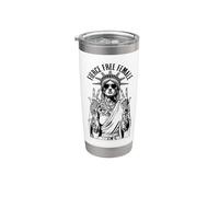 Estatua de la Libertad Feminista Tatuada Tatuada Feminista Feroz Libre Vaso térmico de acero inoxidable de doble pared
