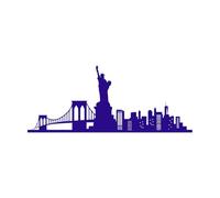 Estatua de la Libertad, horizonte de Nueva York, EE. UU. Pegatinas de pared 42x102.7cm Pegatinas para vidrio Azul oscuro