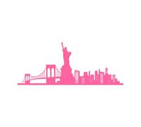Estatua de la Libertad, horizonte de Nueva York, EE. UU. Pegatinas de pared 50.4x123.2cm Decoración de tiendas Rosa
