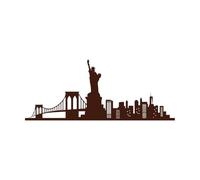 Estatua de la Libertad, horizonte de Nueva York, EE. UU. Pegatinas de pared de vinilo 42x102.7cm Autoadhesivo Café