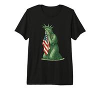 Estatua de la Libertad Llorando Triste Bandera de Estados Unidos Patriótica Resist Camiseta Premium