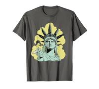 Estatua de la Libertad para Fumar Marihuana Chilling Weed Stoner 420 Camiseta, Hombre, Asfalto, L