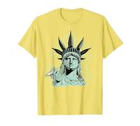 Estatua de la Libertad para Fumar Marihuana Chilling Weed Stoner 420 Camiseta, Hombre, Limón, L