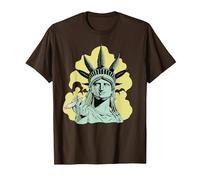 Estatua de la Libertad para Fumar Marihuana Chilling Weed Stoner 420 Camiseta, Hombre, Marrón, XXL