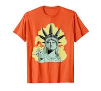 Estatua de la Libertad para Fumar Marihuana Chilling Weed Stoner 420 Camiseta, Hombre, Naranja, XXL