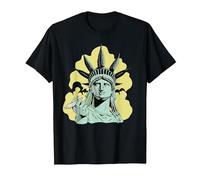 Estatua de la Libertad para Fumar Marihuana Chilling Weed Stoner 420 Camiseta, Hombre, Negro, M