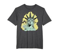 Estatua de la Libertad para Fumar Marihuana Chilling Weed Stoner 420 Camiseta, Hombre Tallas Grandes, Jaspeado Oscuro, 2X Alto
