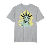 Estatua de la Libertad para Fumar Marihuana Chilling Weed Stoner 420 Camiseta, Hombre Tallas Grandes, Gris Jaspeado, 5X Alto