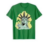 Estatua de la Libertad para Fumar Marihuana Chilling Weed Stoner 420 Camiseta, Hombre, Verde Kelly, S