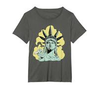Estatua de la Libertad para Fumar Marihuana Chilling Weed Stoner 420 Camiseta, Mujer Tallas Grandes, Asfalto, 4XL Grande
