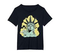 Estatua de la Libertad para Fumar Marihuana Chilling Weed Stoner 420 Camiseta, Mujer Tallas Grandes, Negro, 4XL Grande