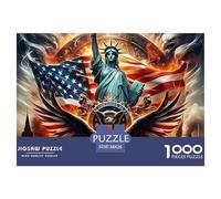 Estatua de la Libertad Puzzle de 1000 Piezas Bandera de Estados Unidos Puzzle para Adultos Papel Relajación Decoración Regalo Familiar 38x26cm/1000pcs 38x26cm/1000pcs