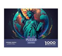 Estatua de la Libertad Puzzle de 1000 Piezas Cartón Puzzle para Adultos Fondo Tierra Fantástica Relajación Decoración Hogar Regalo 70x50cm/1000pcs 70x50cm/1000pcs