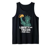 Estatua de la Libertad y Tacos para Todos, Funny America & Taco T Camiseta sin Mangas