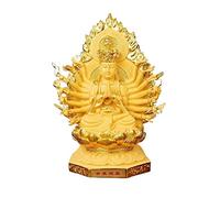Estatua de la Mesa de Feng Shui Gold Mil Manos Guanyin Sits Sitting Bodhisattva Ornaments Zen Buda Estatua Feng Shui Ornamentos para bendecir la Paz Buda Decoración