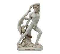 Estatua de la mitología griega de Hércules lanzando lichas, escultura de mármol fundido, acabado de pátina gris, réplica del museo Canova, pintada a mano en Grecia, figura de arte romano clásico de 10