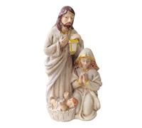 Estatua de la Natividad en miniatura - Figuras religiosas, que incluyen estatuas de María y San José de resina, decoraciones interiores para el hogar que inspiran fe Objeto de mesa navideño para