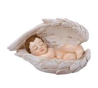 Estatua de la Natividad, estatuilla de ángel de resina, escultura de bebé durmiendo, de decoración religiosa, para gabinete, escritorio, mesita de noche, mesa de café, estantería, alféizar de v