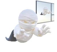 Estatua De La Parca Halloween Escultura Decorativa En Vidrio Con Impresión | Figura Estatua De Momia De Halloween Para Oficina Pared Ventana Escritorio Estante Mesa Repisa Chimenea Mesilla Momia