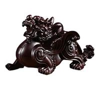 Estatua de la Riqueza y la Prosperidad del Feng Shui Chino Pi Yao/Pi Xiu, de Palisandro y ébano, Tallada a Mano, para decoración del hogar, para inauguración de la casa, Que atrae