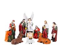 Estatua de la Sagrada Familia, belén de resina | Juego de figuras de belén de resina - 10 x Figuras de Belén para el nacimiento de Jesucristo, juego de figuras de mesa, decoración del hogar Ornam