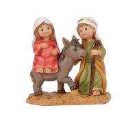 Estatua de la Sagrada Familia Católica - Resina 11,5 x 5 x 12 cm | cristiano de Navidad con José y la Virgen María | Elegante artesanía de resina religiosa para decoración del hogar, exhibición