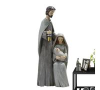 Estatua de la Sagrada Familia - Decoración religiosa de mesa de la Sagrada Familia | Figura católica coleccionable para Navidad, estantería, centro de mesa, exhibición escolar, patio delantero