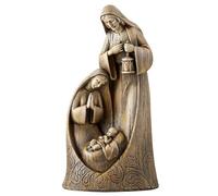 Estatua de la Sagrada Familia, estatuas católicas decoraciones con la Virgen María, José y el bebé Jesús, decoración religiosa de vacaciones, 25 cm