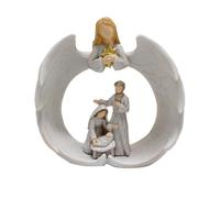 Estatua de la Sagrada Familia Virgen María José y el niño Jesús, escultura decorativa para la mesa, decoración de pesebre de Navidad escultura decoración de escritorio | Para dormitorio oficina mesa