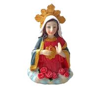 Estatua de la Virgen María,Estatua de María | Escultura de mesa decorativa - Estatuas benditas de decoración del hogar para dormitorio, estudio, escultura de escritorio de resina de 6.3 pulgadas