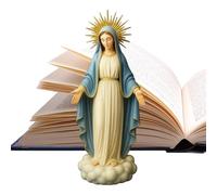 Estatua De La Virgen María | Estatua de Mesa Decorativa,Figura Religiosa de Resina para Biblioteca Oficina Mesita de Noche de Salón