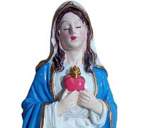 Estatua de la Virgen María - Figura religiosa hecha de resina, escultura artística con detalles refinados, adorno devocional clásico, acento de exposición | Ideal para la decoración d