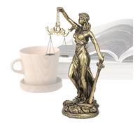Estatua de Lady Justice | Figura de Resina de Bronce de imitación | Escultura mitológica de la de la equidad y la Justicia para el hogar, la Oficina o el Bar de