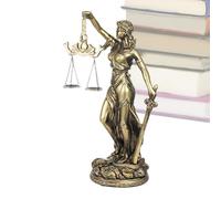 Estatua de Lady Justice Figura de resina hecha a mano | Ornamento de equilibrio de justicia simbólico con acabado fino para estante de oficina, mesita de noche, sala de estudio, dormitorio, s