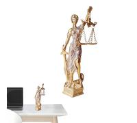 Estatua de Lady Justice - Resina Panaderos Ley de Laa Law Lady Sculpture, Mini Goddess Figura Pintada allí Mano | Elegante Decoración de Símbolos de Justicia, Estatua temática legal, Ornamento de