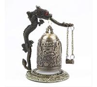Estatua de latón artefacto vintage decorativo valioso adorno para el hogar estatua china vintage Feng Shui aleación bronce cerradura monje dragón campana miniaturas modelo antiguo decoración del hogar